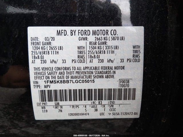 2020 FORD EXPLORER 9