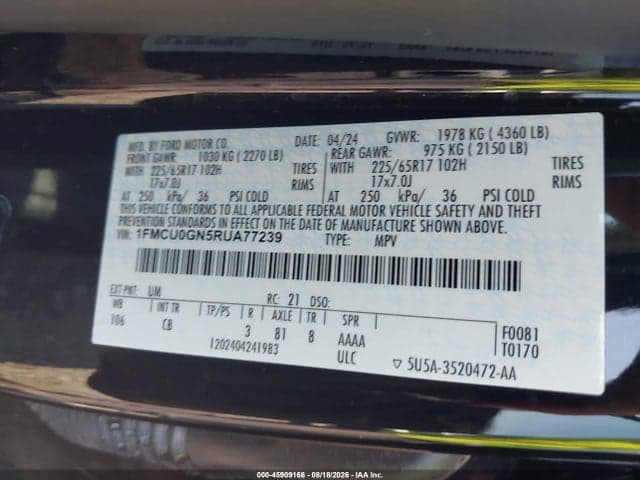 2024 FORD ESCAPE ACTIVE 9
