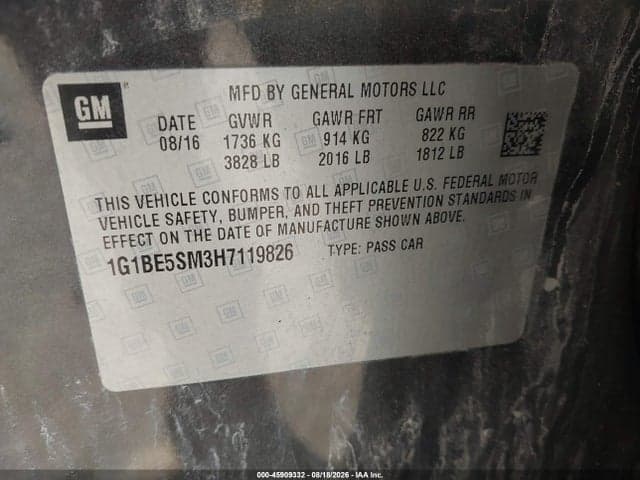 2017 CHEVROLET CRUZE LT AUTO 9