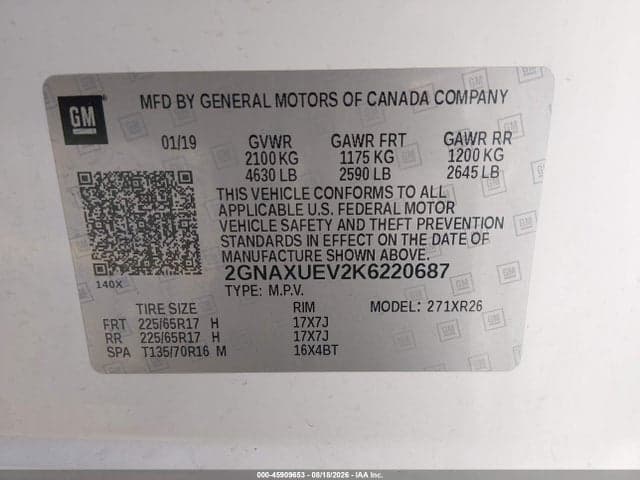 2019 CHEVROLET EQUINOX LT 9