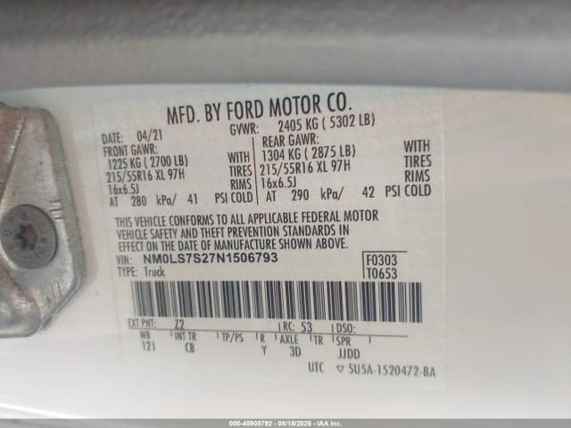 2022 FORD TRANSIT CONNECT XL 9
