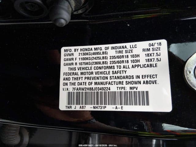 2018 HONDA CR-V EX-L/EX-L NAVI 9