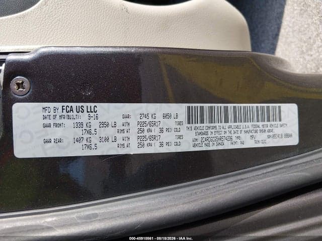 2017 DODGE GRAND CARAVAN SXT 9