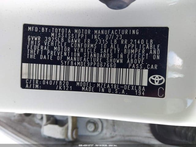 2023 TOYOTA COROLLA LE 9