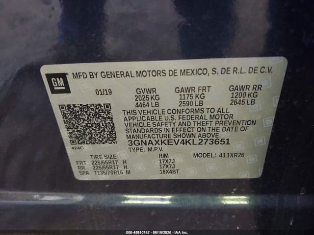 2019 CHEVROLET EQUINOX LT 9