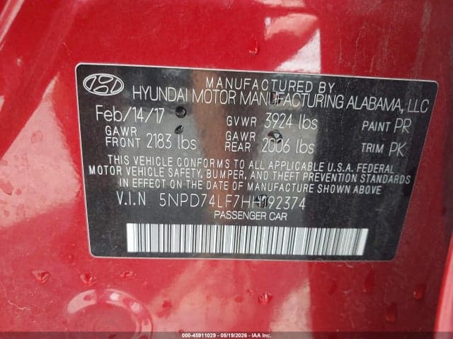 2017 HYUNDAI ELANTRA SE 9