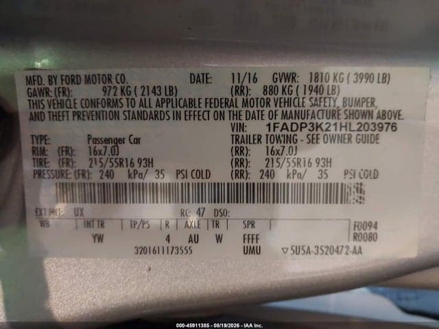 2017 FORD FOCUS SE 9