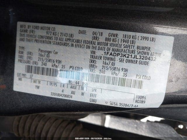 2018 FORD FOCUS SE 9