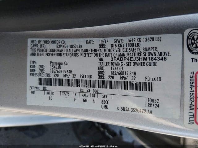 2017 FORD FIESTA SE 9