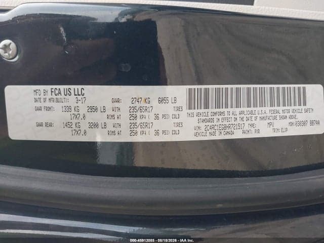 2017 CHRYSLER PACIFICA TOURING-L PLUS 9