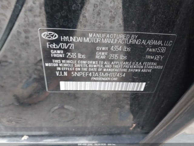 2021 HYUNDAI SONATA SEL 9