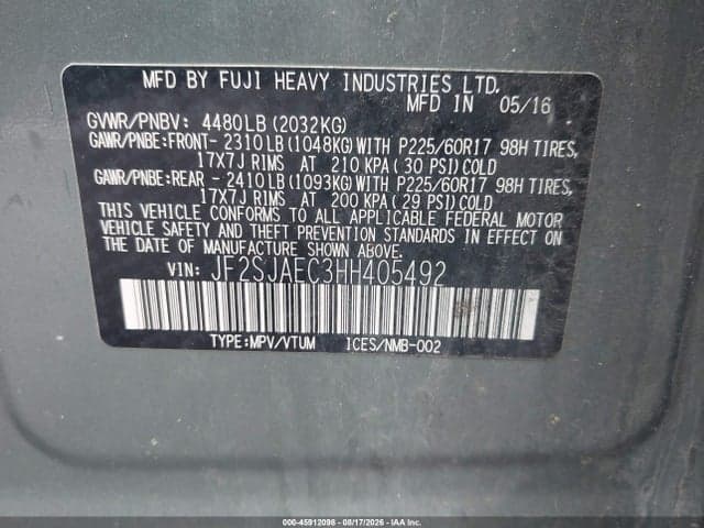 2017 SUBARU FORESTER 2.5I PREMIUM 9