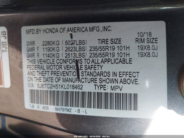 2019 ACURA RDX TECHNOLOGY PACKAGE 9