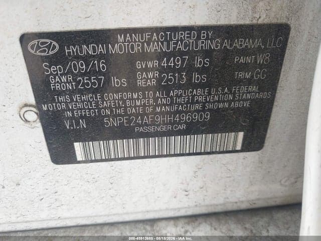 2017 HYUNDAI SONATA 9
