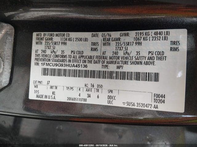 2017 FORD ESCAPE SE 9