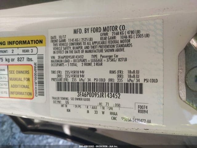 2018 FORD FUSION TITANIUM 9