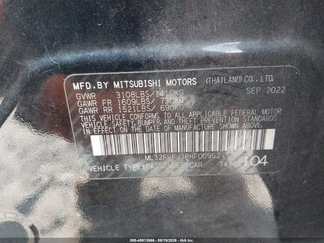 2023 MITSUBISHI MIRAGE G4 SE 9