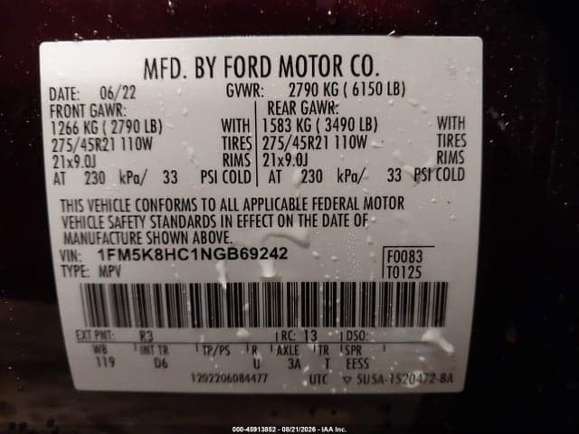 2022 FORD EXPLORER PLATINUM 9