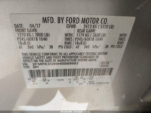 2017 FORD EDGE SE 9