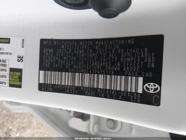 2026 TOYOTA COROLLA LE 9