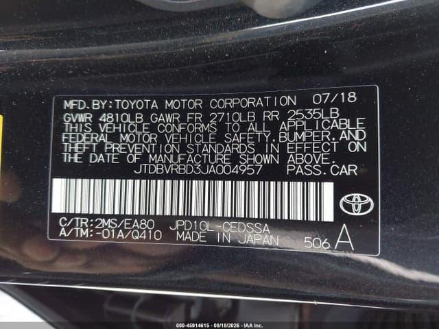 2018 TOYOTA MIRAI 9