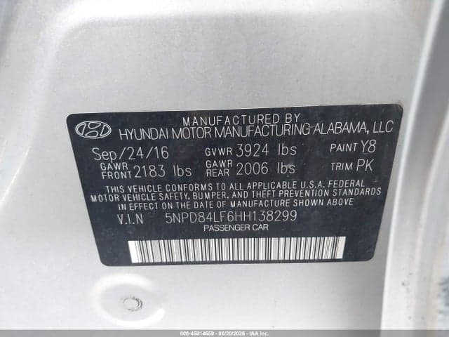2017 HYUNDAI ELANTRA SE 9