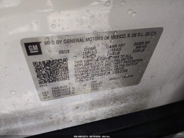 2018 CHEVROLET TRAX LT 9