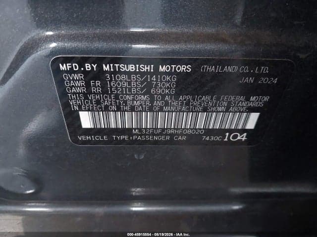 2024 MITSUBISHI MIRAGE G4 ES 9