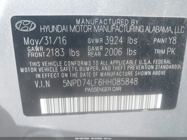 2017 HYUNDAI ELANTRA SE 9
