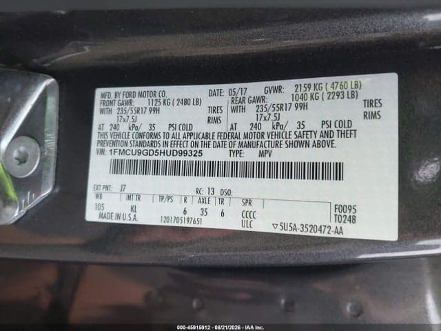 2017 FORD ESCAPE SE 9