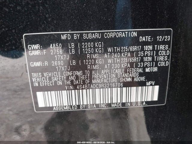 2024 SUBARU OUTBACK PREMIUM 9