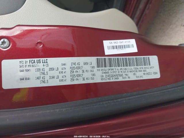 2019 DODGE GRAND CARAVAN SE 9