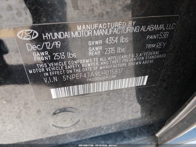2020 HYUNDAI SONATA SEL 9