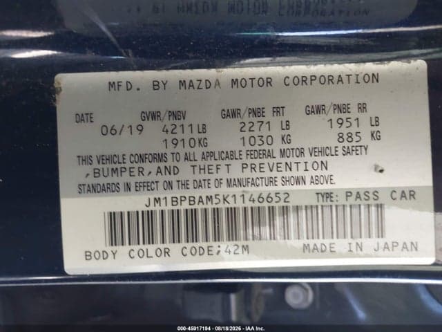 2019 MAZDA MAZDA3 SELECT PACKAGE 9