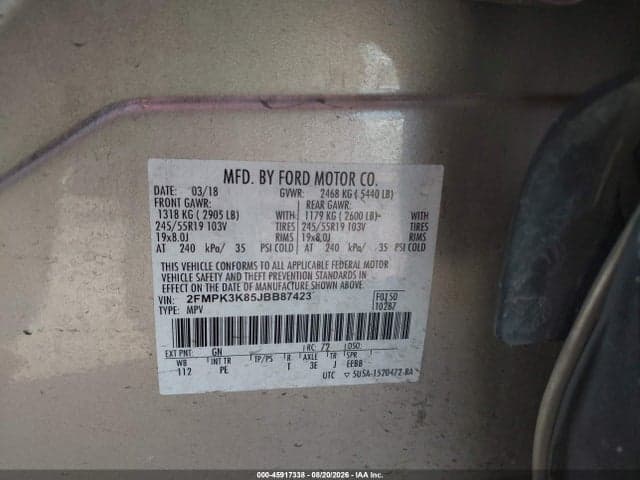 2018 FORD EDGE TITANIUM 9