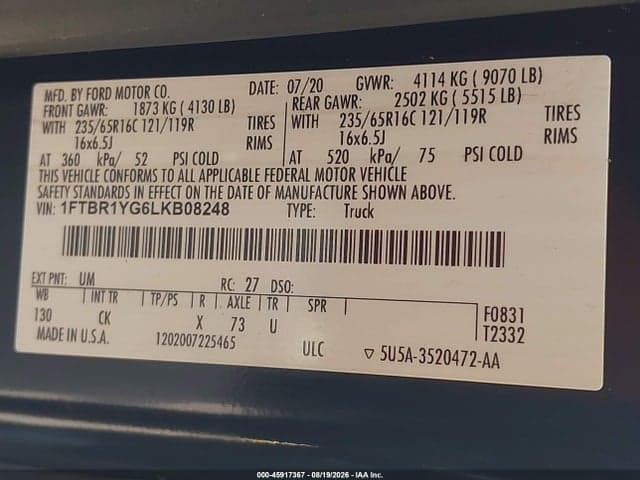 2020 FORD TRANSIT-250 9
