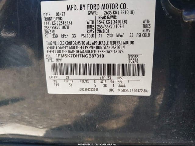 2022 FORD EXPLORER XLT 9
