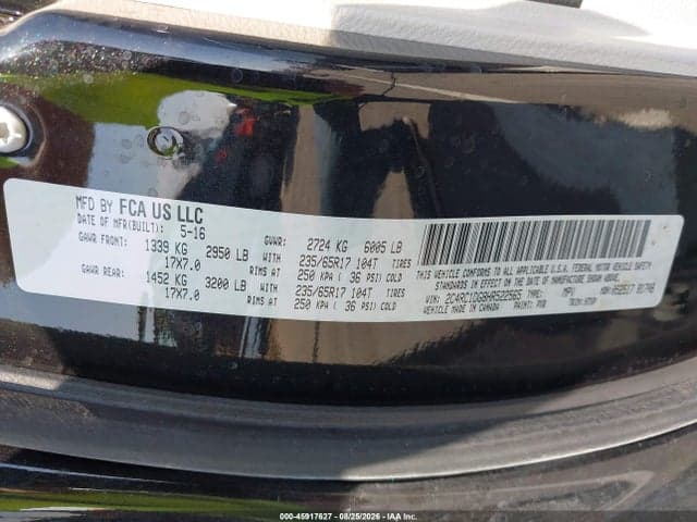 2017 CHRYSLER PACIFICA TOURING 9