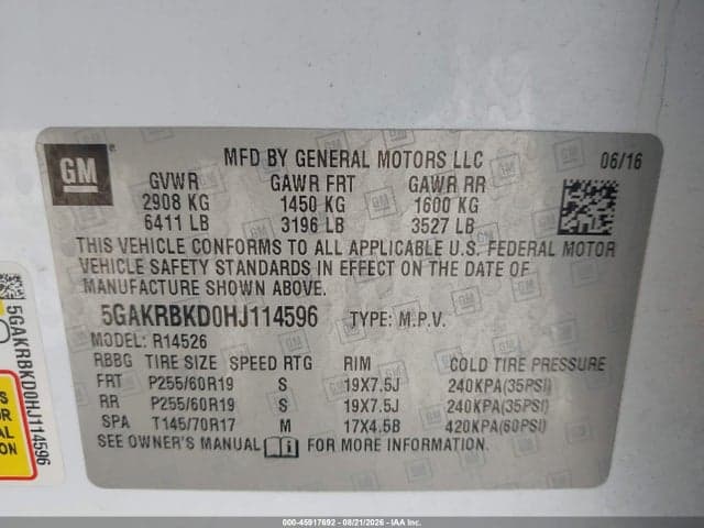 2017 BUICK ENCLAVE LEATHER 9