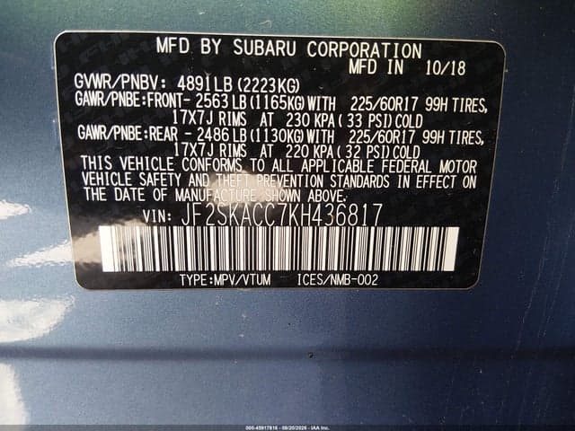2019 SUBARU FORESTER 9