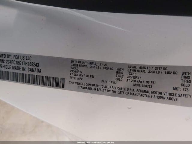 2026 CHRYSLER PACIFICA SELECT 9