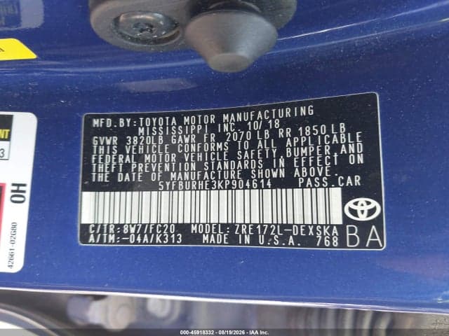 2019 TOYOTA COROLLA SE 9