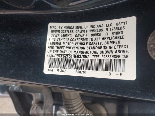 2017 HONDA CIVIC LX 9