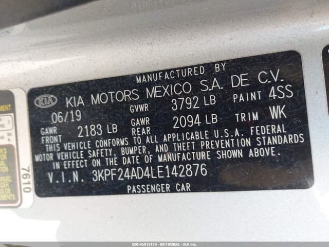 2020 KIA FORTE LXS 9
