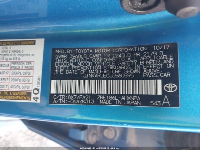 2018 TOYOTA COROLLA IM 9