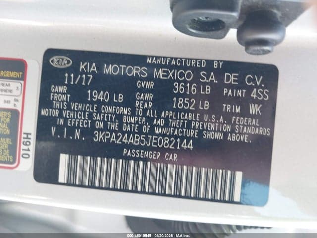 2018 KIA RIO LX 9