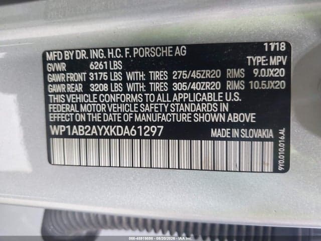 2019 PORSCHE CAYENNE S 9