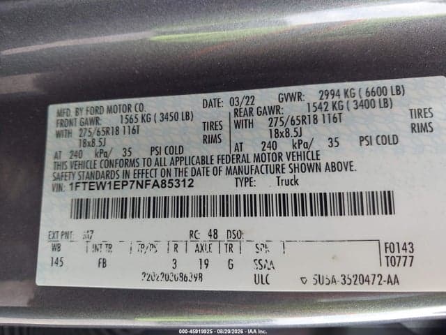 2022 FORD F-150 XLT 9