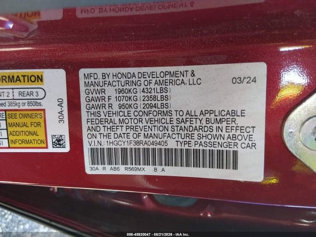 2024 HONDA ACCORD EX 9