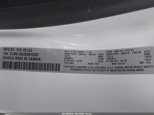 2025 CHRYSLER PACIFICA SELECT 9